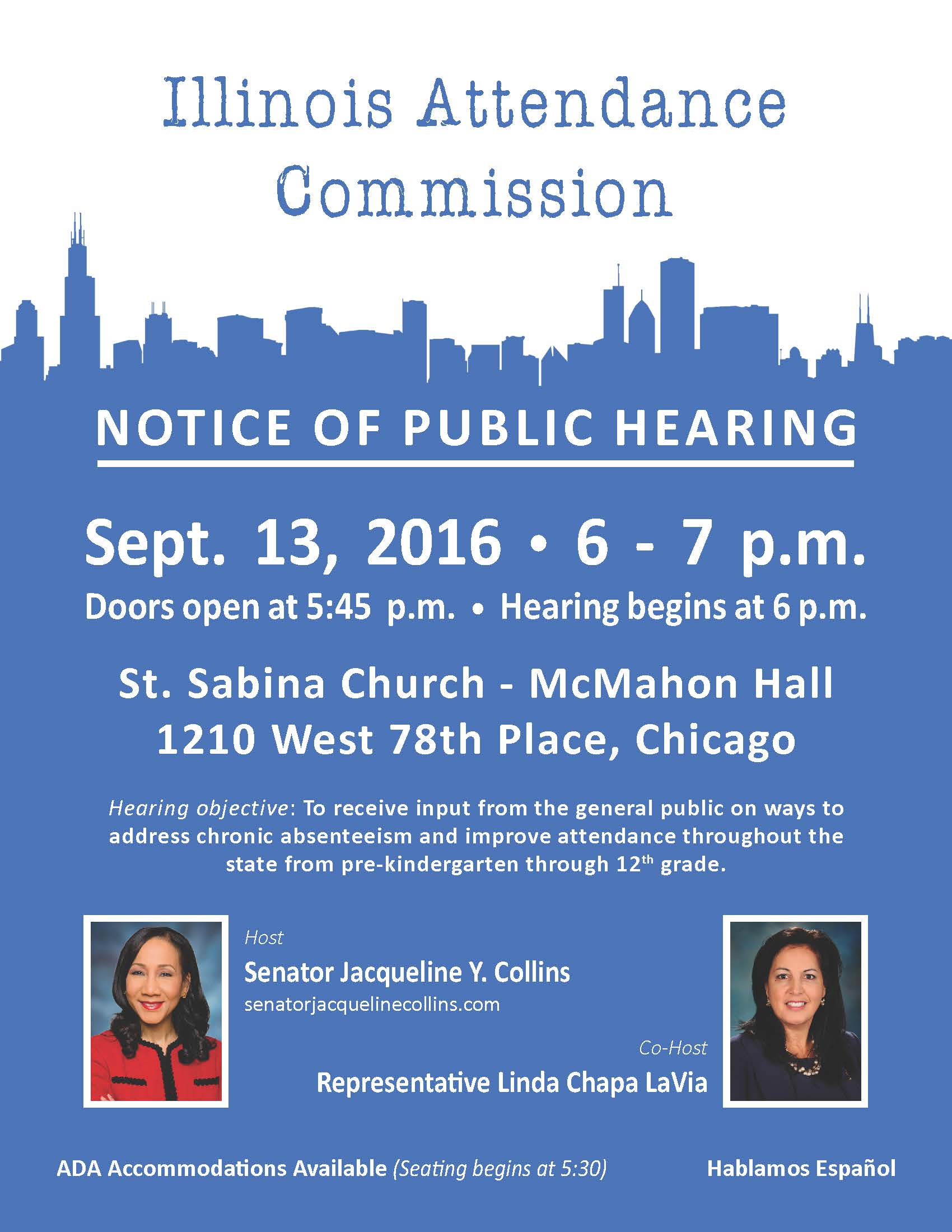 Attendance Commission hearing flyer