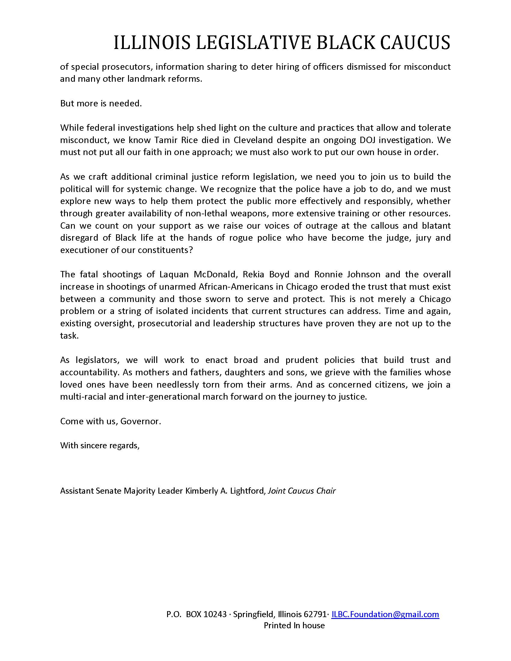 ILBC letter to Rauner police shootings Page 2