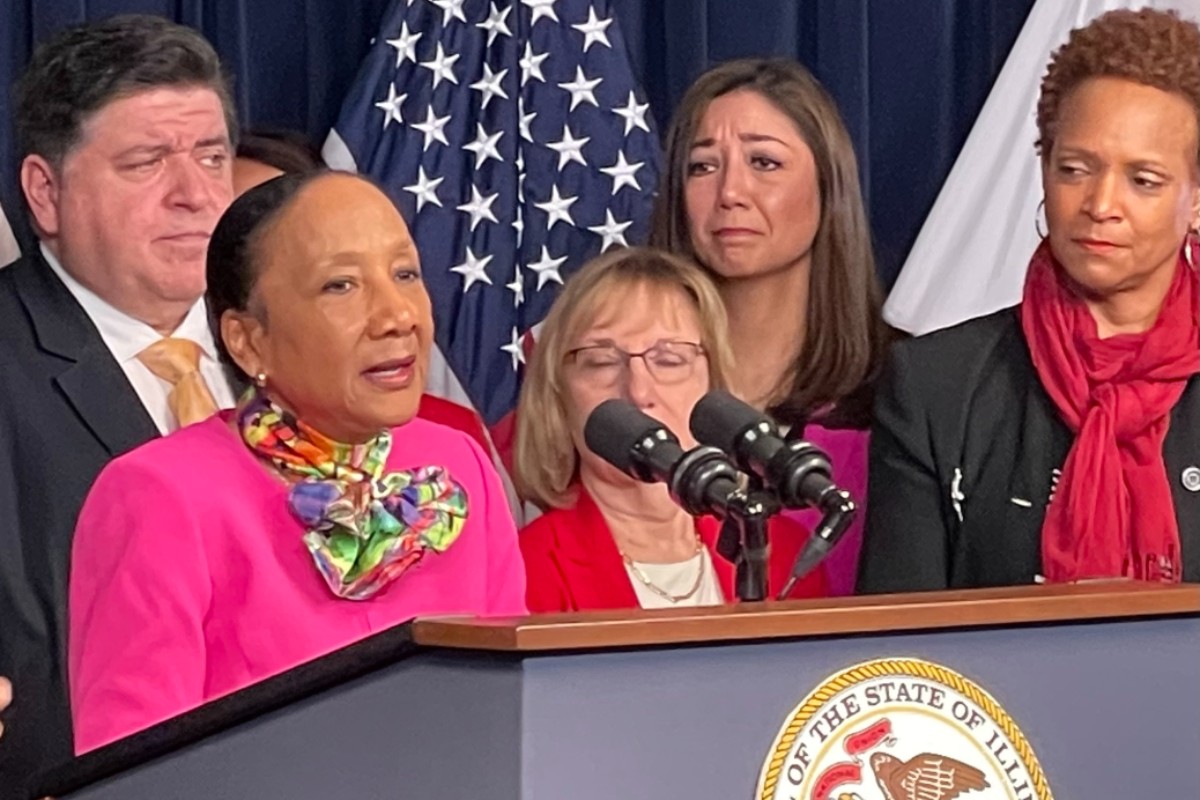 Senator Collins at a Press Conference